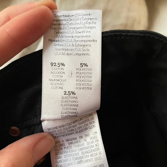 MOTHER The High Waisted Looker Jeans, 25 BLACK w/ glitter piping - Picture 8 of 8